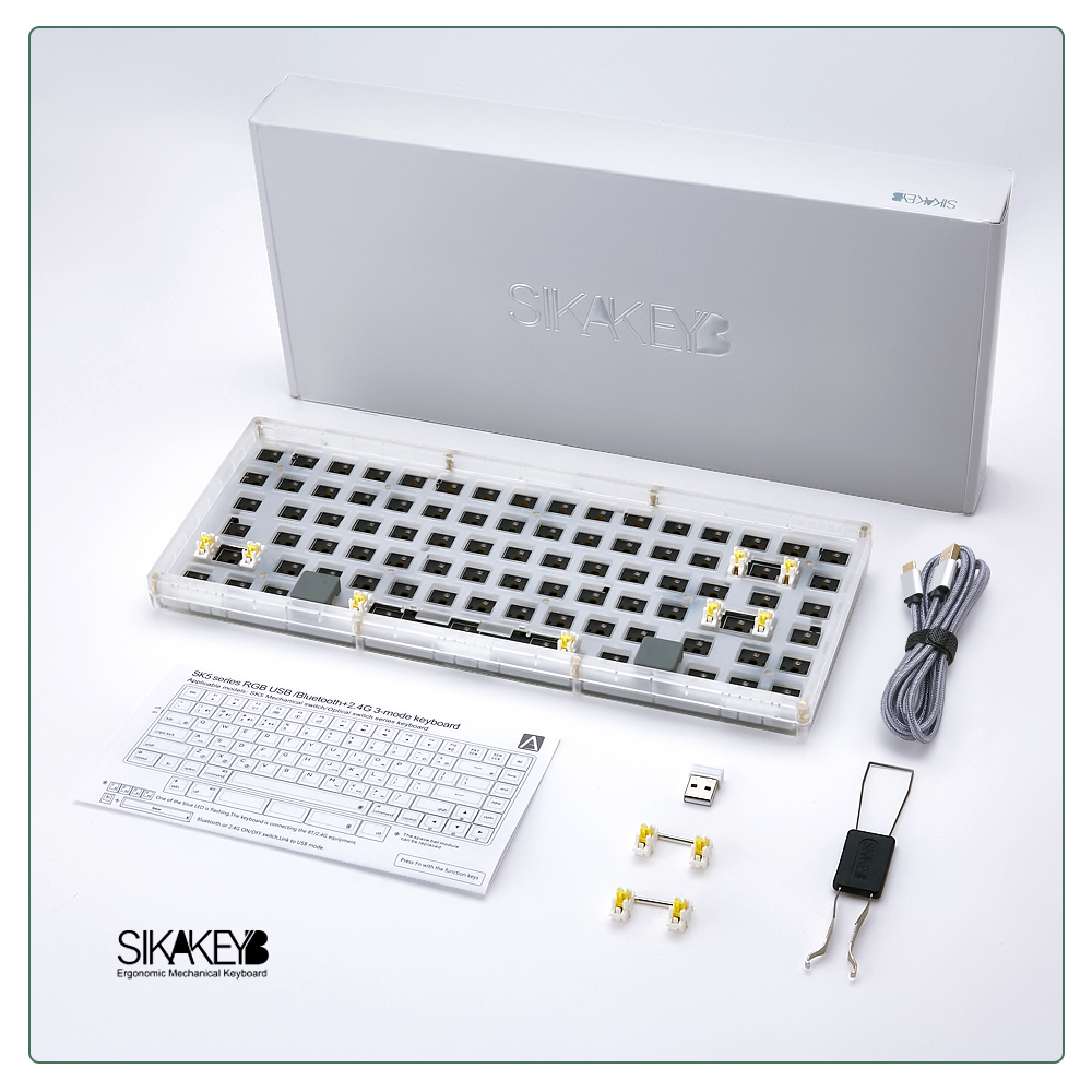 Sikakeyb Sk5 ABS translucent 84 Keys 75% clean Mechanical keyboard