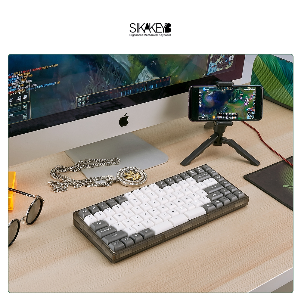 Sikakeyb Sk5 ABS translucent 84 Keys 75% clean Mechanical keyboard