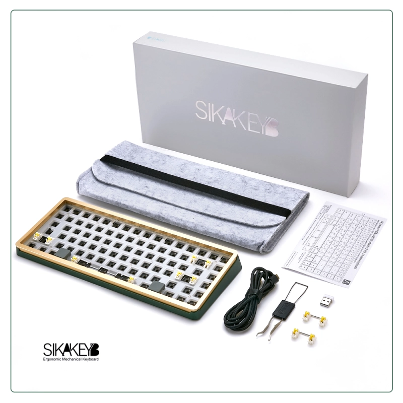 SIKAKEYB SK5 castle backlit rgb hot swap anodized aluminum cnc 84 key %75 mechanical keyboard diy kit