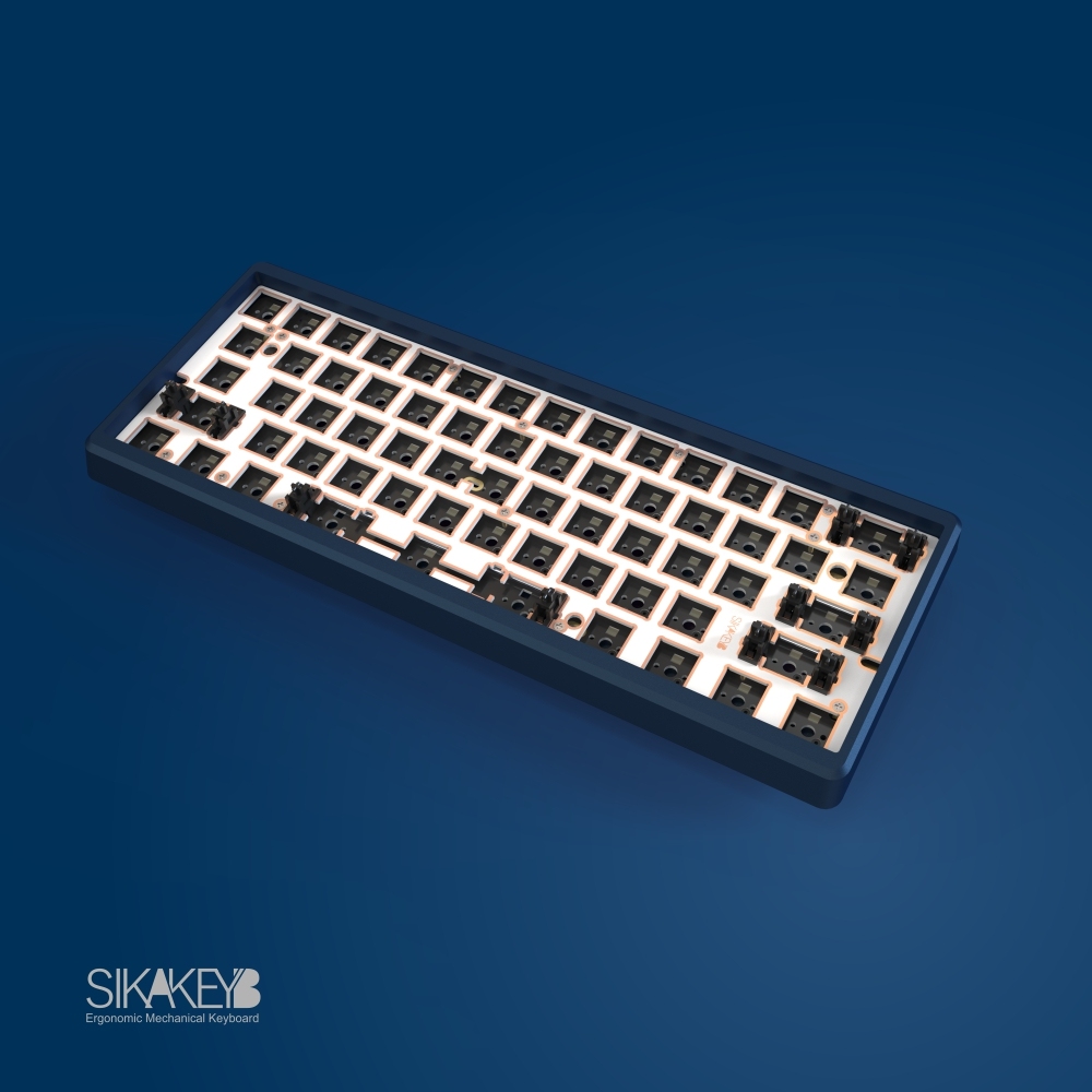 SIKAKEYB SK1 Tabard 2.4G Bluetooth 5.0 RBG 3 mode CNC 61key %60 Aluminum mechanical keyboard DIY kit