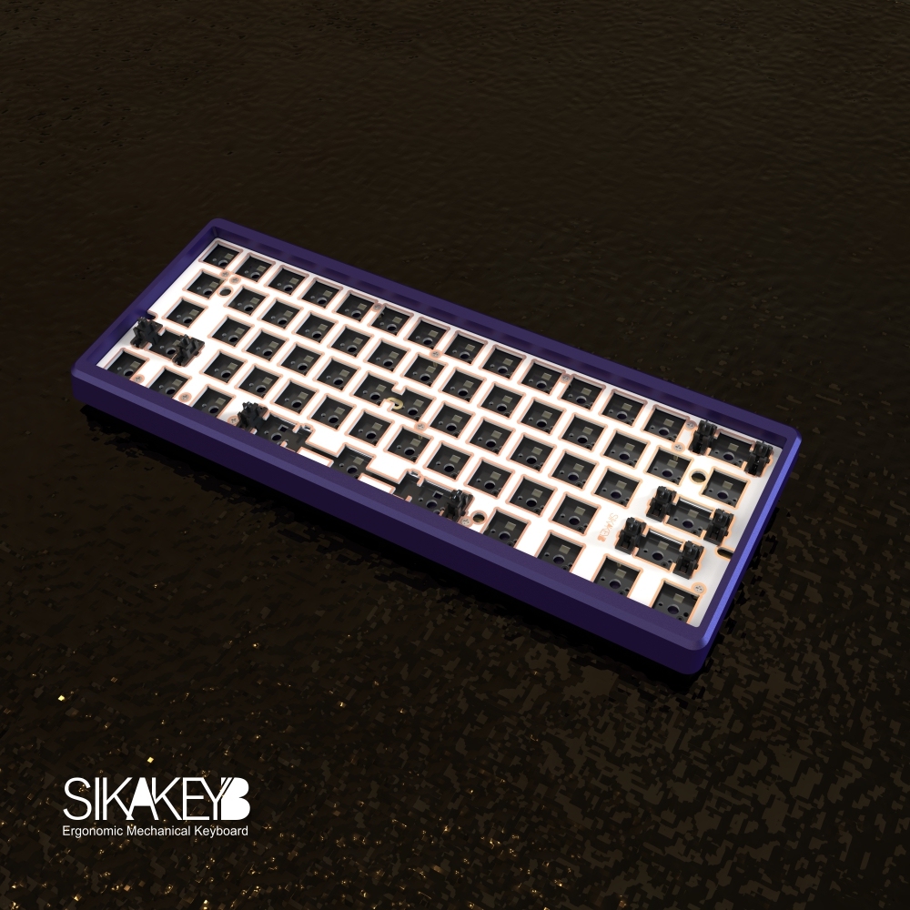 SIKAKEYB SK1 Tabard 2.4G Bluetooth 5.0 RBG 3 mode CNC 61key %60 Aluminum mechanical keyboard DIY kit
