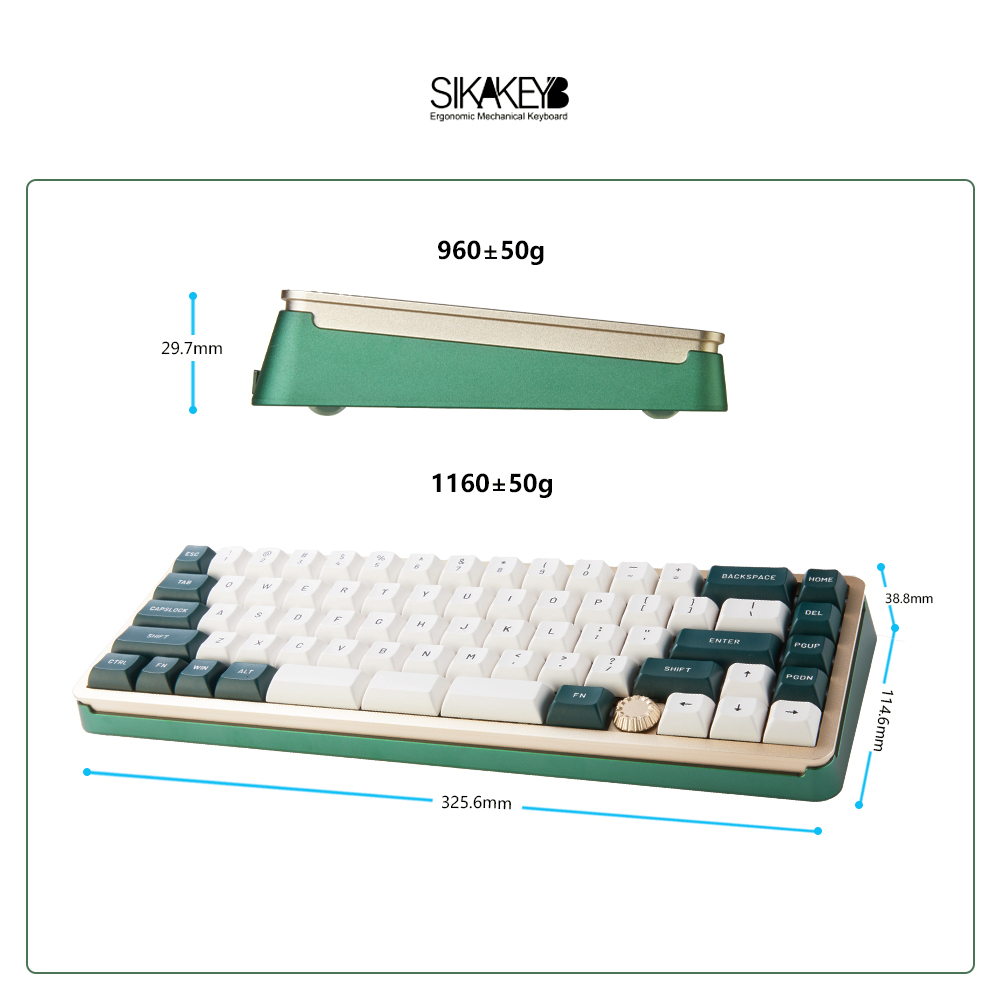 SIKAKEYB SK6 Castle Wired Wireless backlit gaming hotswap gasket Metal aluminum diy Kit %65 68 key knob mechanical keyboard