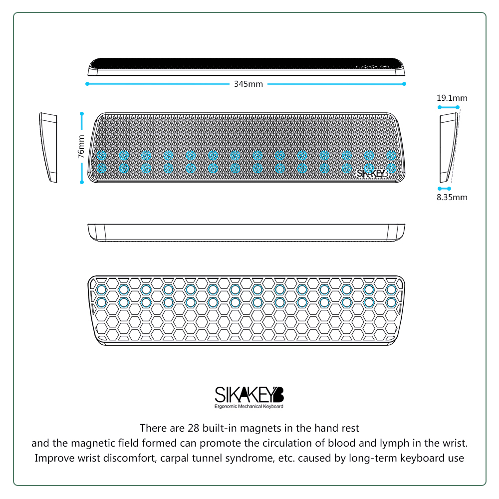 Sikakeyb Ergonomic Gamingmemory Keyboard Wrist Rest