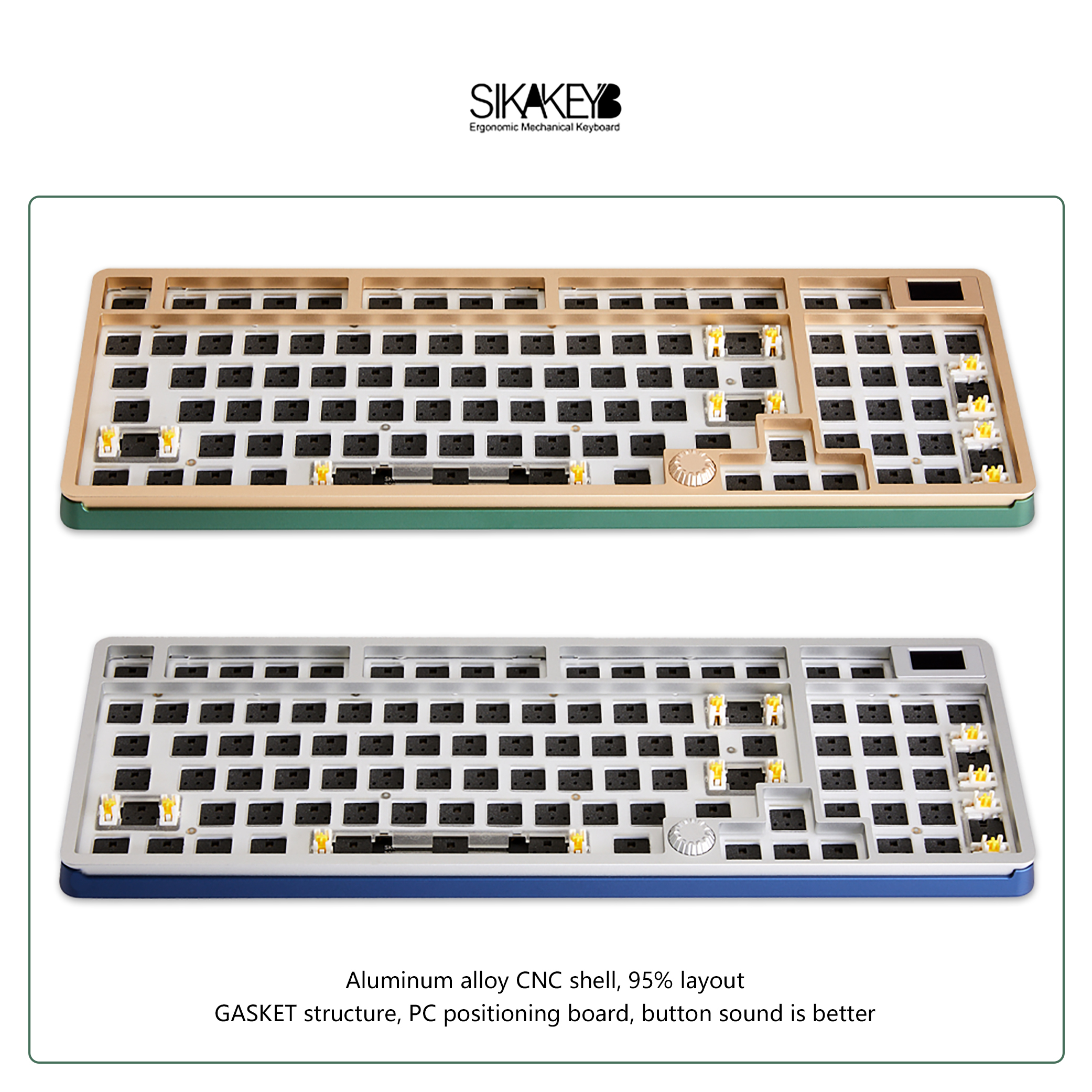 Sikakeyb Sk8 Castle 98 Key %95 Knob screen Mechanical Keyboard Kit
