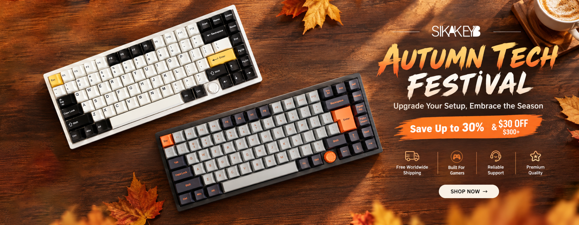 SIKAKEYB Autumn Tech Festival gaming magnetic keyboard autumn sale banner