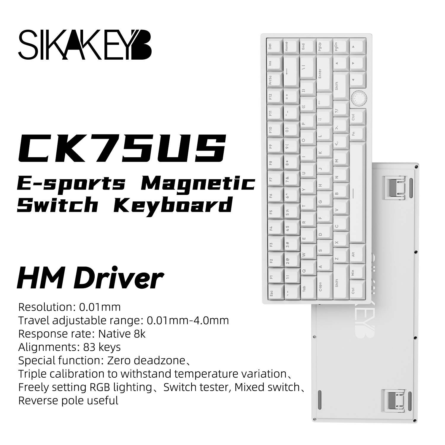 Sikakeyb Castle Ck75 US 83 Key %75 Magnetic Keyboard