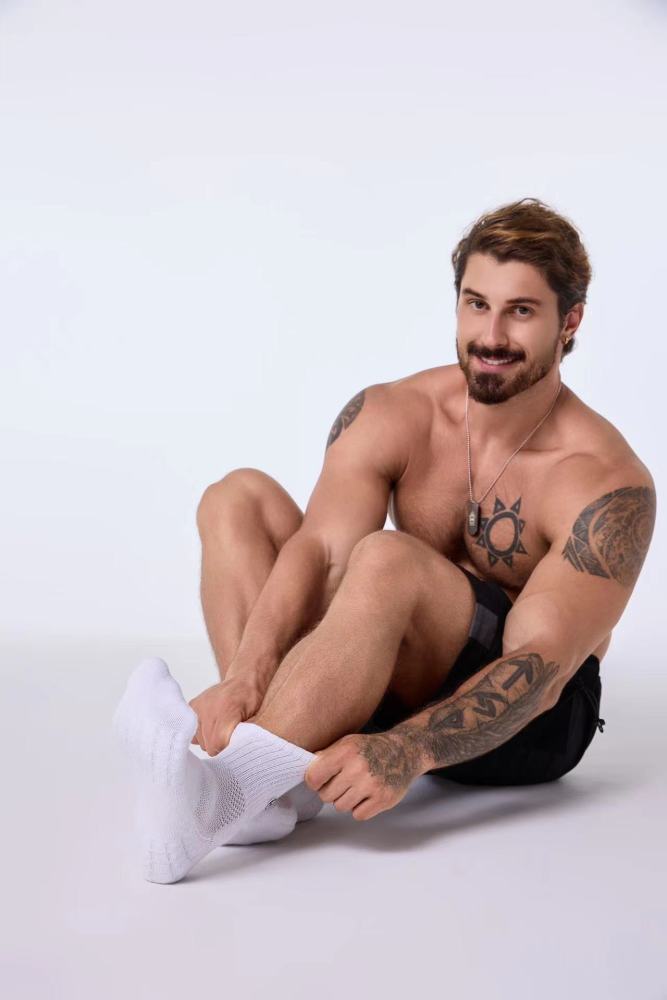 Produce Pandas Icon White Ankle Socks （3-Pack）