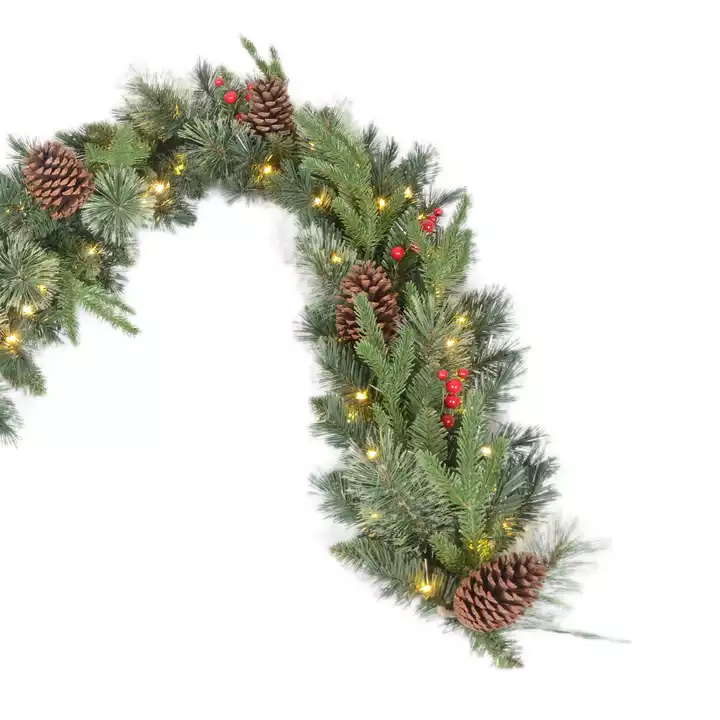 Wholesale Garland Wreath With Led Lights Christmas Decoration Candlestick Garland