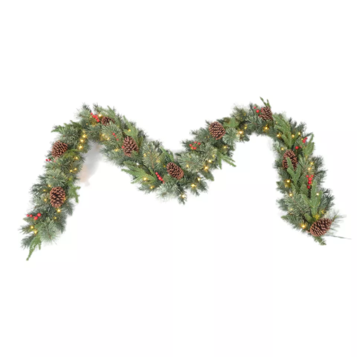 Wholesale Garland Wreath With Led Lights Christmas Decoration Candlestick Garland