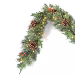 Wholesale Garland Wreath With Led Lights Christmas Decoration Candlestick Garland