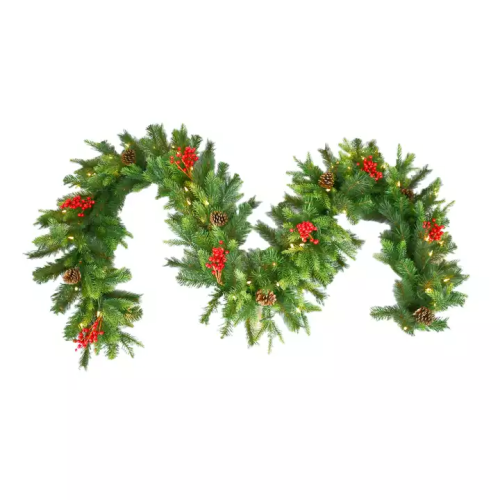Garland Wreath With Led Lights Christmas Home Decoration Xmas Garland
