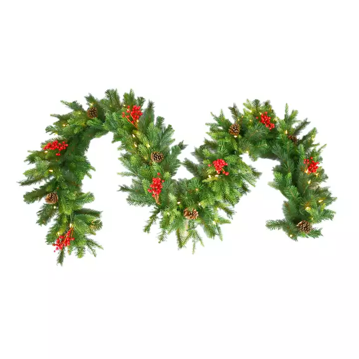 Garland Wreath With Led Lights Christmas Home Decoration Xmas Garland