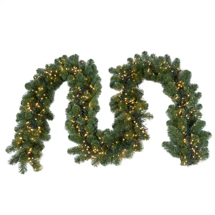 Wholesale Garland Wreath With Led Lights Christmas Decoration Candlestick Garland