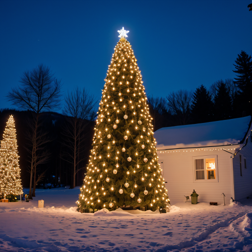 Outdoor Grandeur: PE+PVC Christmas Tree Combines Waterproof, Fireproof, and Eco-friendly Materials