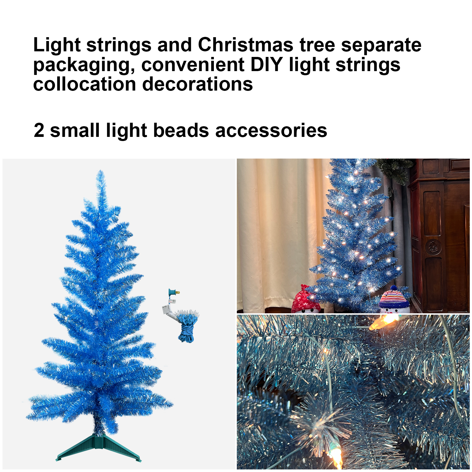 Latest Style High Quality 4FT Christmas Tree Artificial PVC Bule Christmas Tree