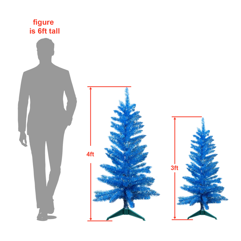 Latest Style High Quality 4FT Christmas Tree Artificial PVC Bule Christmas Tree