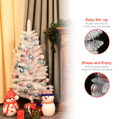 Nearly Natural 4ft. White Artificial Christmas Tree with 50 LED Lights and 115 Bendable Branches