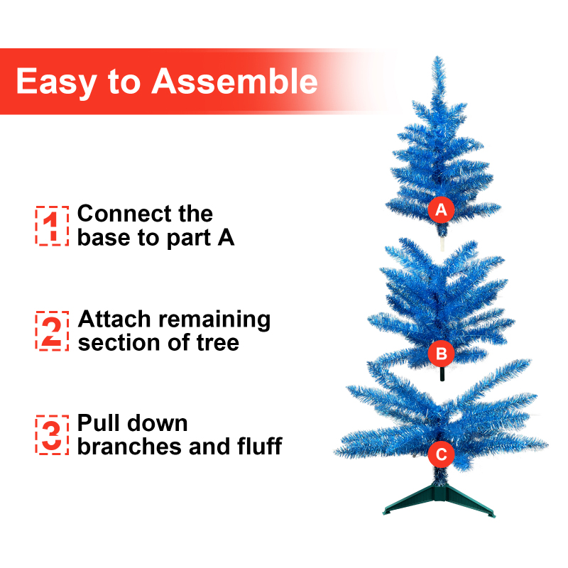 Latest Style High Quality 4FT Christmas Tree Artificial PVC Bule Christmas Tree