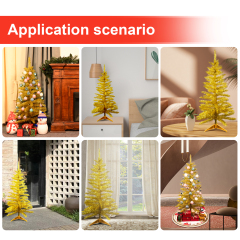 4FT Artificial Christmas Tree with Stand - Fire Prevention and Weather Resistant, Easy to Assemble Gold Tree for Home, Office, Party Decoration