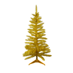 4FT Artificial Christmas Tree with Stand - Fire Prevention and Weather Resistant, Easy to Assemble Gold Tree for Home, Office, Party Decoration