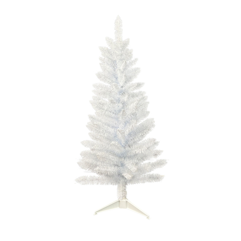 Nearly Natural 4ft. White Artificial Christmas Tree with 50 LED Lights and 115 Bendable Branches