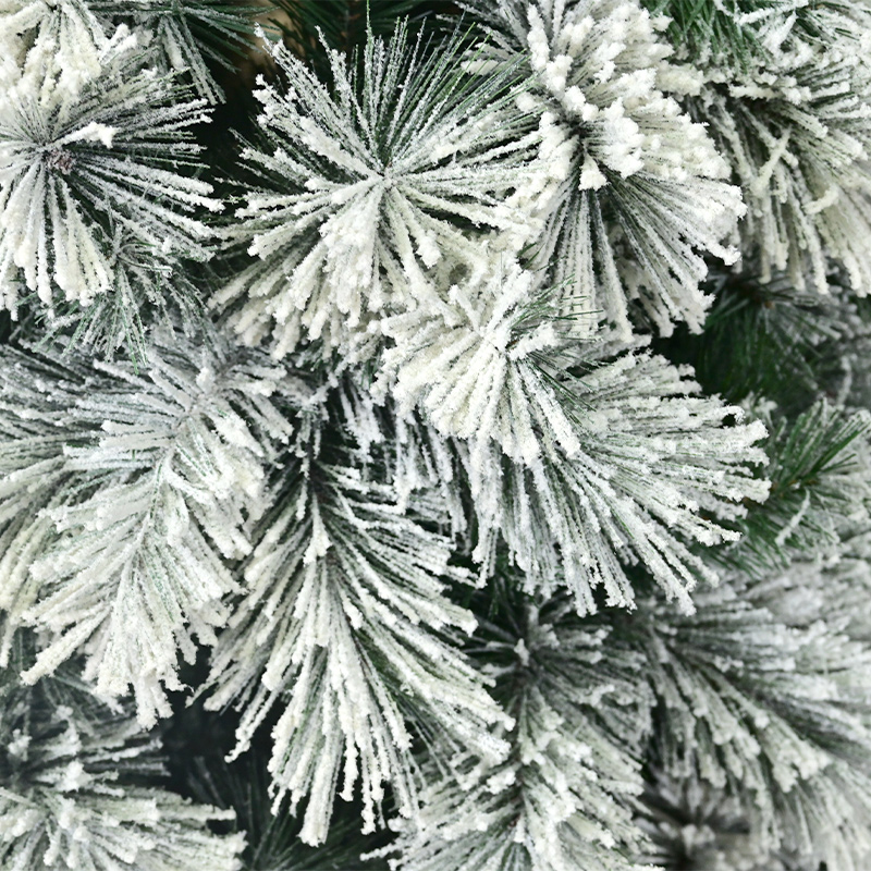 Customizable 5-8ft Flame-Retardant PVC and Hard Needle Flocked Christmas Tree