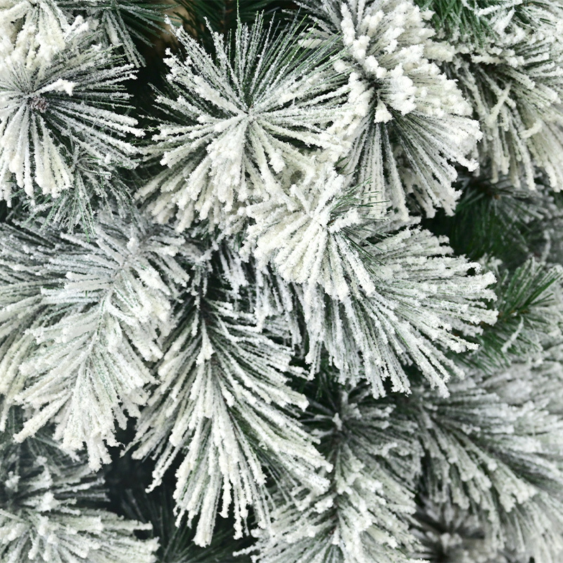 Customizable 5-8ft Flame-Retardant PVC and Hard Needle Flocked Christmas Tree