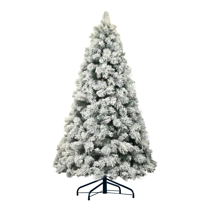 Customizable 5-8ft Flame-Retardant PVC and Hard Needle Flocked Christmas Tree