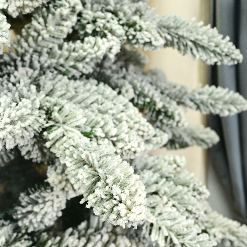 Pre-Lit Snow Flocked Artificial Holiday Christmas Pine Tree for Home, Office, Party Decoration