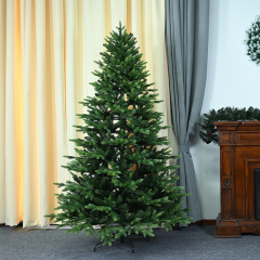 Artificial Holiday Christmas Tree, Unlit Premium Hinged Spruce Holiday Xmas Tree with Metal Foldable Stand for Home, Office, Party Decoration