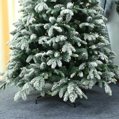 Artificial Christmas Tree, PE PVC Xmas Full, Flocked Snow Pine Tree with Solid Metal Stand, Ideal for Indoor and Outdoor (2-9FT), White