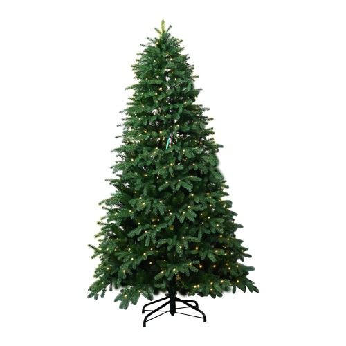 Premium Spruce Artificial Christmas Tree with 918 Branch Tips, Artificial Full Xmas Tree with Foldable Metal Stand, Easy Setup Hinged Artificial Tree for Holiday, Party, Home Decoration, Green