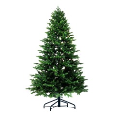 Artificial Holiday Christmas Tree, Unlit Premium Hinged Spruce Holiday Xmas Tree with Metal Foldable Stand for Home, Office, Party Decoration