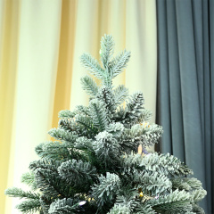Artificial Christmas Tree, PE PVC Xmas Full, Flocked Snow Pine Tree with Solid Metal Stand, Ideal for Indoor and Outdoor (2-9FT), White