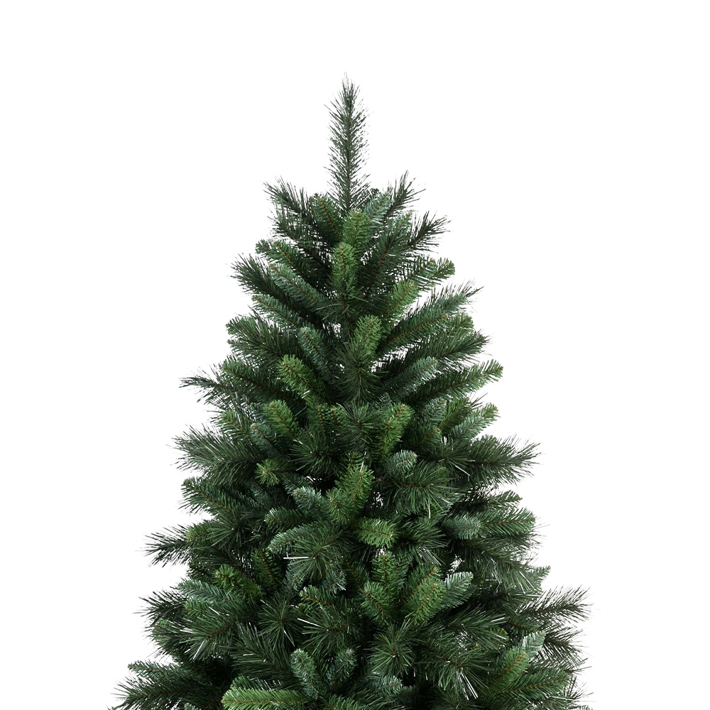 Holiday Tree- Artificial Prelit Christmas Tree with Metal Stand - Siberian Spruce 7.5' Hard Needle PVC Plastic for Full Realistic Appearance