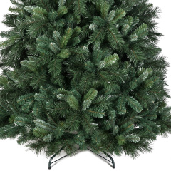 Artificial Full Xmas Tree with Foldable Metal Stand, Easy Setup Hinged Artificial Tree for Holiday, Party, Home Decoration, Green