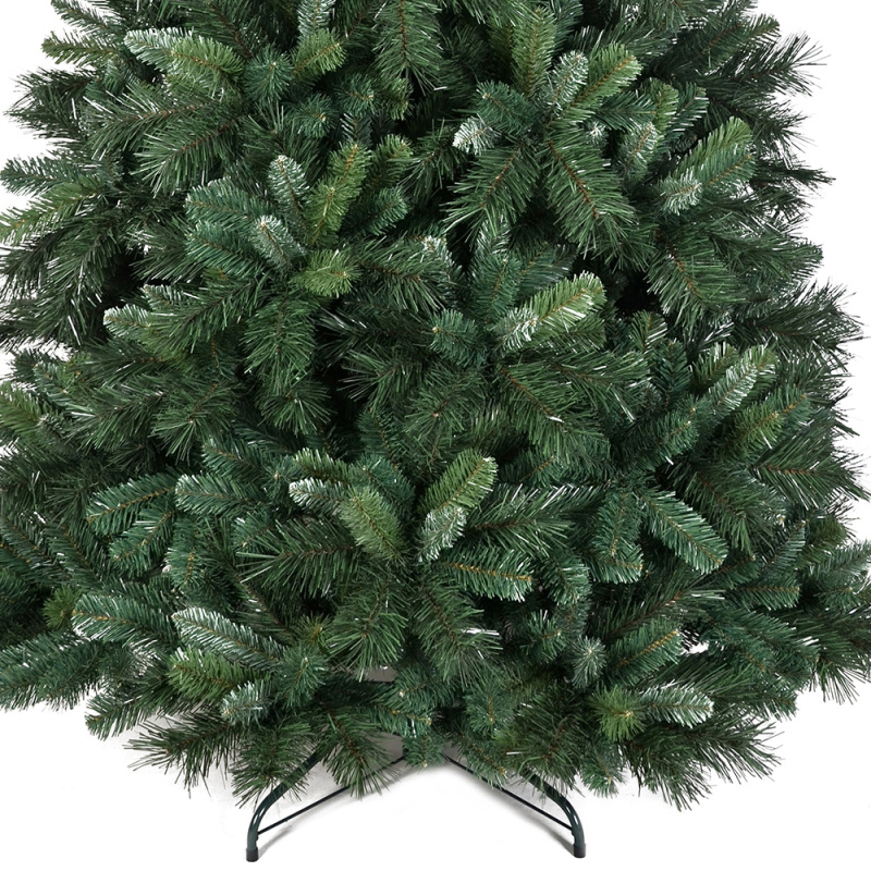 Artificial Full Xmas Tree with Foldable Metal Stand, Easy Setup Hinged Artificial Tree for Holiday, Party, Home Decoration, Green