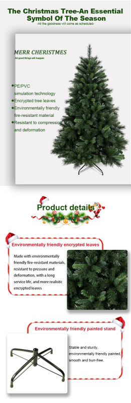Holiday Tree- Artificial Prelit Christmas Tree with Metal Stand - Siberian Spruce 7.5' Hard Needle PVC Plastic for Full Realistic Appearance
