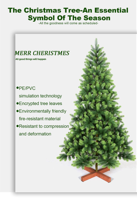 Full PE Christmas Tree With Wood Stand