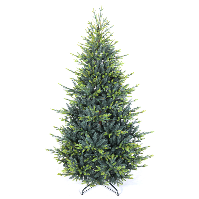 Glowing Festive Splendor: PE Christmas Tree with Dual-Colored Branches and LED Lights