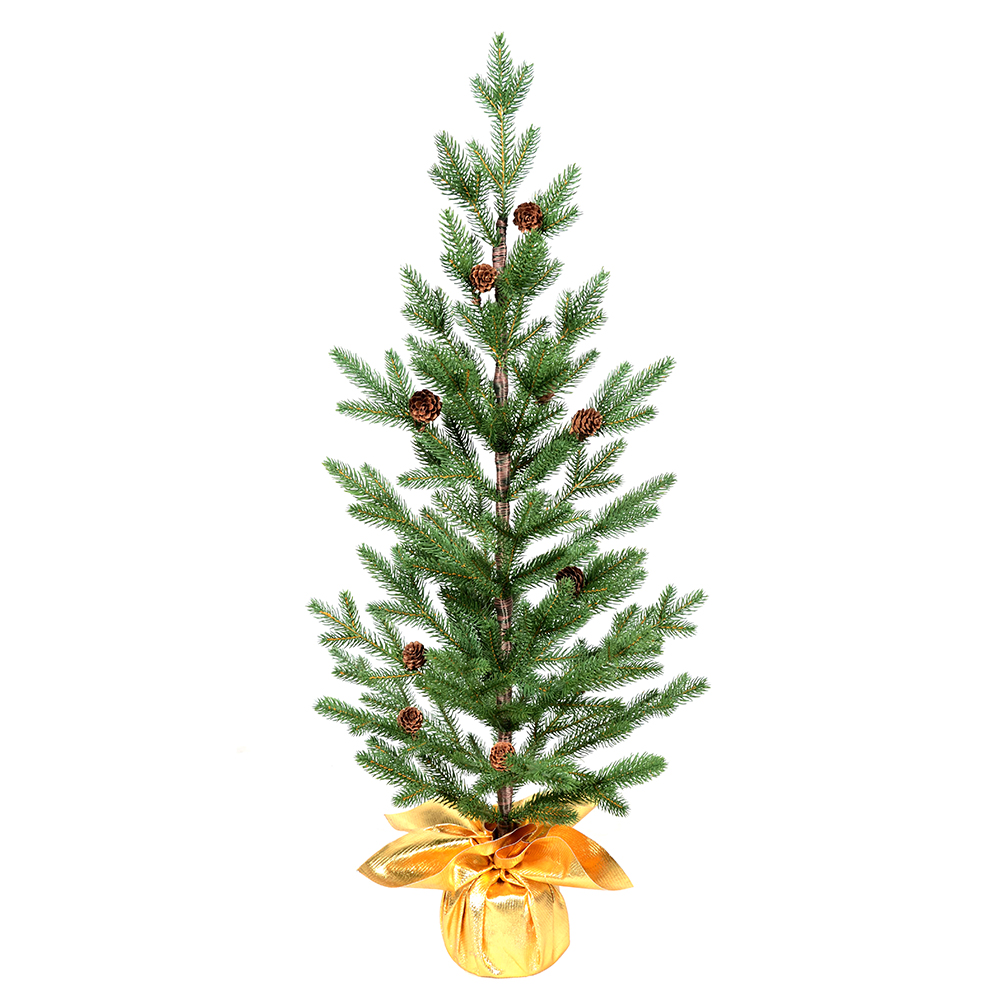 LIXHEY-Enchanting Festive Charm: Desktop PE Christmas Tree with Dual Bases