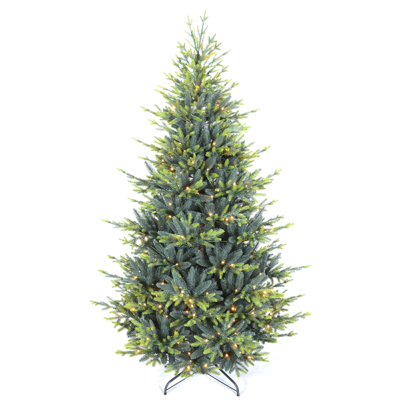 Glowing Festive Splendor: PE Christmas Tree with Dual-Colored Branches and LED Lights