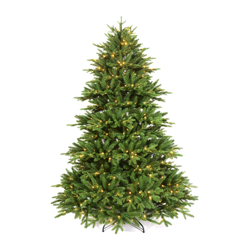 Distinctive All-PE Christmas Tree - 7ft Height, 600 LED Lights