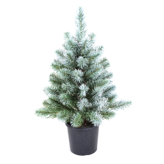 Snowy All-PE Tabletop Christmas Tree - Customizable Sizes