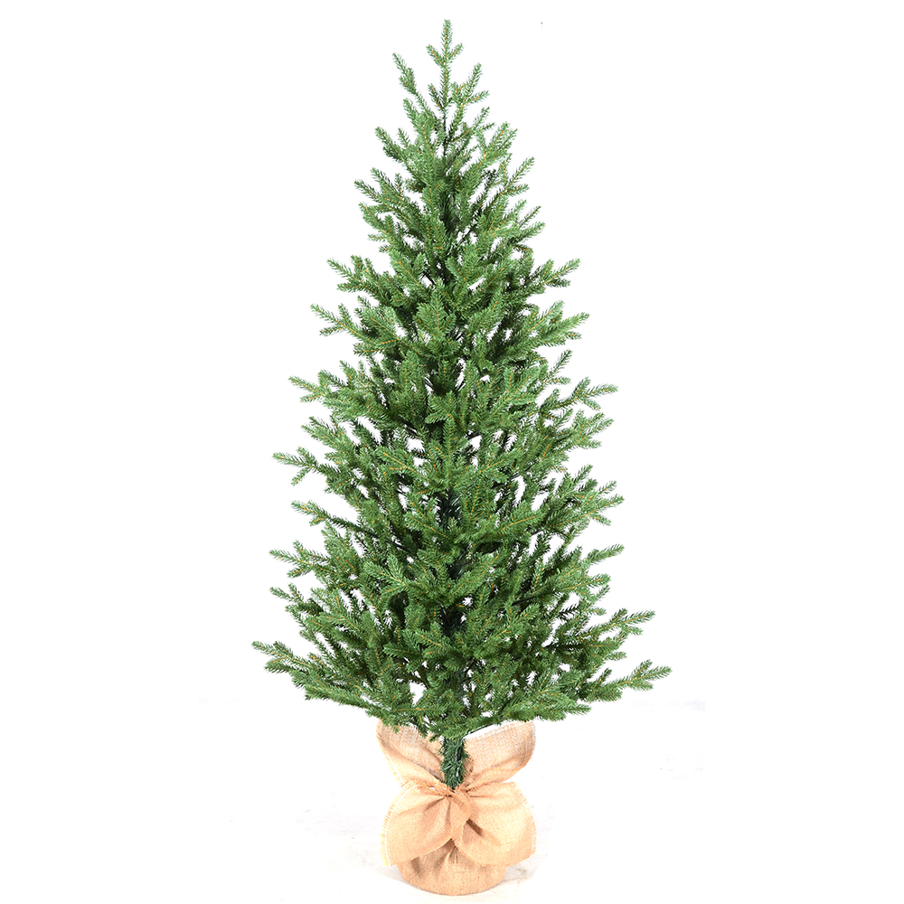 LIXHEY-Customizable Pre-Lit Green PE Desktop Christmas Tree with Versatile Fabric Base