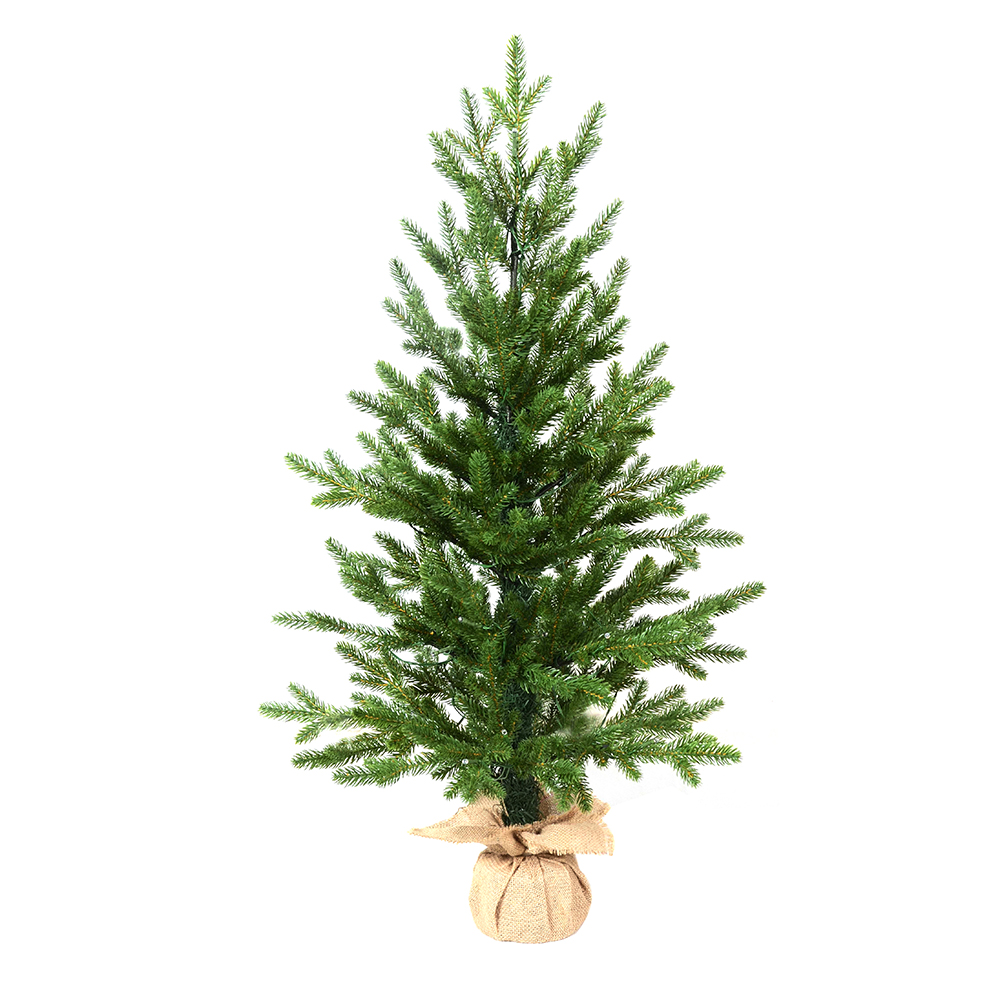 LIXHEY-Customizable Pre-Lit Green PE Desktop Christmas Tree with Versatile Fabric Base