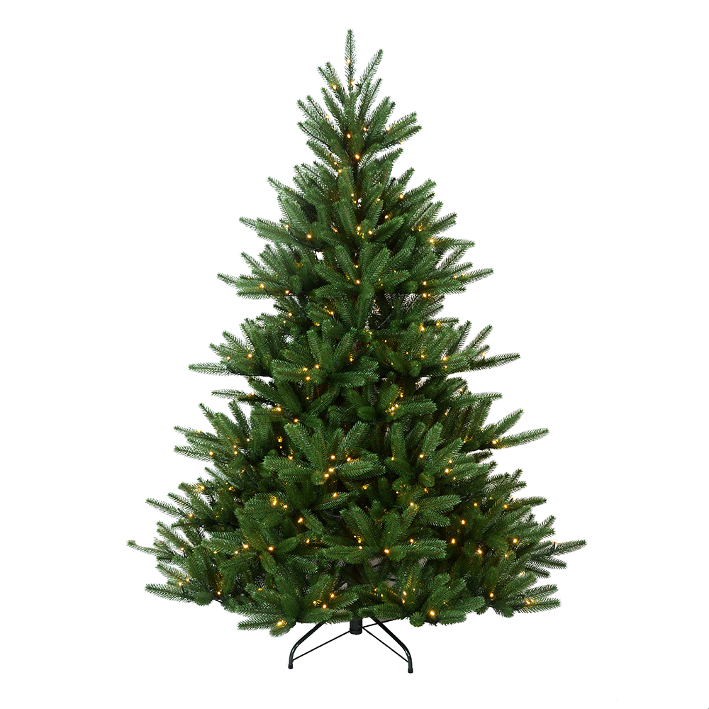 LIXHEY-Customizable Pre-Lit Flocked PE Christmas Trees with Distinctive Design