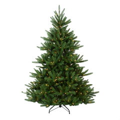LIXHEY-Customizable Pre-Lit Flocked PE Christmas Trees with Distinctive Design
