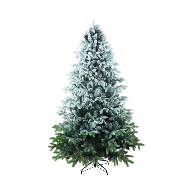 NEW-Gradient Flocked Christmas Tree - PVC and PE with Iron Base