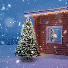 LIXHEY-Snow-Kissed PVC+PE Christmas Tree - Iron Base